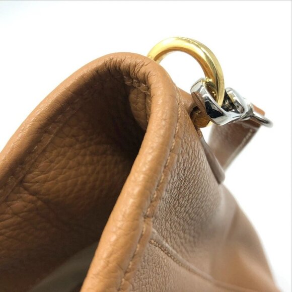 TORY BURCH Amanda Hand Bag Shoulder Bag Tote Bag Leather Camel Brown - Picture 9 of 13